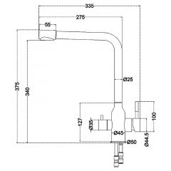 Смеситель д/кухни MELANA-F610304 Stello нерж.сталь, с переключателем на фильтр, однорычажный, сатин в Тобольске - tobolsk.mebel24.online | фото 4