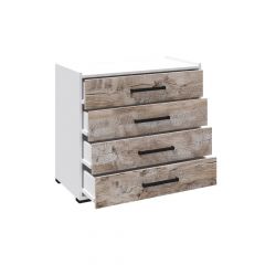 Спальня Соната Комод (Белый/Дуб юкон) в Тобольске - tobolsk.mebel24.online | фото 2