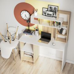 Стол компьютерный Олимп (дуб сонома/белый) в Тобольске - tobolsk.mebel24.online | фото 2