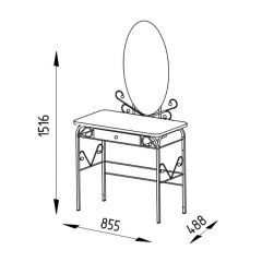 Столик дамский с ящиком ЛДСП белый/белый в Тобольске - tobolsk.mebel24.online | фото 2