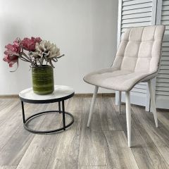 Стул CHIC HE622-01/ HE622-05 топленое молоко, ткань/ белый каркас М-City в Тобольске - tobolsk.mebel24.online | фото 4