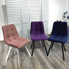 Стул CHILLI-Q SQUARE розовый #15, велюр / белый каркас, 4 шт./1 к, М-City в Тобольске - tobolsk.mebel24.online | фото 5