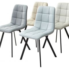 Стул CHILLI SQUARE HK017-03 светло-серый, PU/ черный каркас М-City в Тобольске - tobolsk.mebel24.online | фото 2