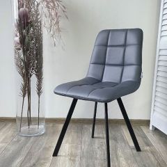 Стул CHILLI SQUARE HK017-09 серо-черничный, PU/ черный каркас М-City в Тобольске - tobolsk.mebel24.online | фото 5