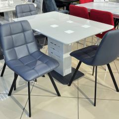 Стул CHILLI SQUARE HK017-09 серо-черничный, PU/ черный каркас М-City в Тобольске - tobolsk.mebel24.online | фото 6