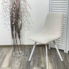 Стул ELVIS WZ2042-18 белая галька фактурный велюр / белый каркас М-City в Тобольске - tobolsk.mebel24.online | фото