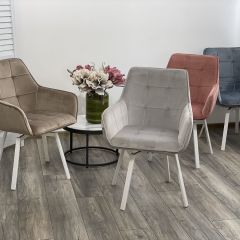Стул MAVERICK 360 град. поворот. BLUVEL-40 BEIGE/ белый каркас, М-City в Тобольске - tobolsk.mebel24.online | фото 3