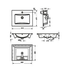 Умывальник мебельный "Quadro 60" Sanita Luxe в Тобольске - tobolsk.mebel24.online | фото 4