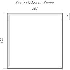 Зеркало Corsica 600х600 black без подсветки Sansa (SB1064Z) в Тобольске - tobolsk.mebel24.online | фото 4