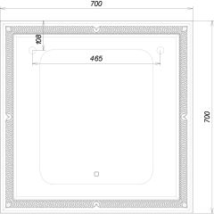 Зеркало Паликир 700х700 с подсветкой Домино (GL7051Z) в Тобольске - tobolsk.mebel24.online | фото 6