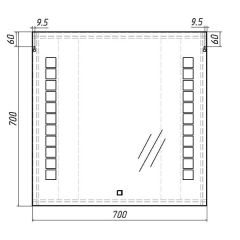 Зеркало Quadro 70 alum с подсветкой Sansa (SQ1016Z) в Тобольске - tobolsk.mebel24.online | фото 6