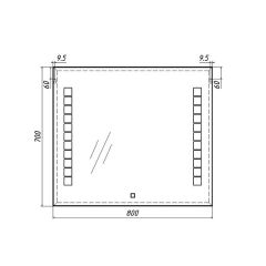 Зеркало Quadro 80 alum с подсветкой Sansa (SQ1017Z) в Тобольске - tobolsk.mebel24.online | фото 7