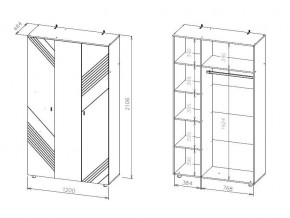 БАЙКАЛ Шкаф трехстворчатый (Графит/Дуб золотой) в Тобольске - tobolsk.mebel24.online | фото 3
