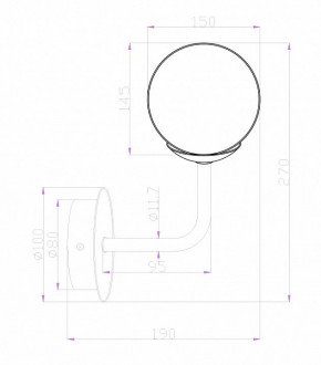 Бра Maytoni Erich MOD221-WL-01-G в Тобольске - tobolsk.mebel24.online | фото 2