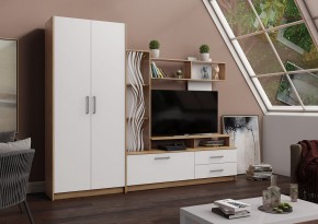 ДАРЬЯ Гостиная (Дуб Вотан/Белый глянец) в Тобольске - tobolsk.mebel24.online | фото 1