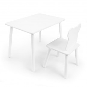 Детский комплект стол и стул «Мишка» Rolti Baby (белый/белый, массив березы/мдф) в Тобольске - tobolsk.mebel24.online | фото 1
