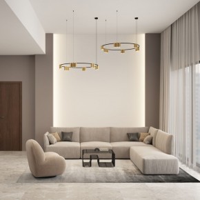 DK4067-BK+SG Подвесной светильник ORBIT, IP20, 15xGU10 LED, до 15 Вт, черный + сатинированное золото, алюминий в Тобольске - tobolsk.mebel24.online | фото 4