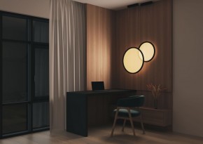 DK6604-BK Подвесной вертикальный светильник Veil со светодиодом H1500 d450 220V 36W 3000-6000K IP20 черный алюминий в Тобольске - tobolsk.mebel24.online | фото 6