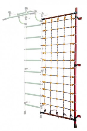 Дополнительная стойка к пристенному ДСК с сеткой для лазания, цв. красный в Тобольске - tobolsk.mebel24.online | фото