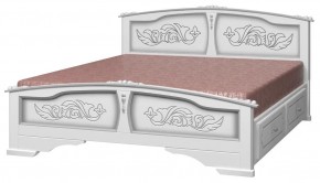 ЕЛЕНА Кровать из массива 1400 (Белый жемчуг) с 2-мя ящиками в Тобольске - tobolsk.mebel24.online | фото