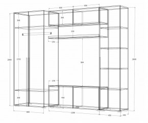 Гостиная Норден (Дуб Крафт белый) в Тобольске - tobolsk.mebel24.online | фото 4