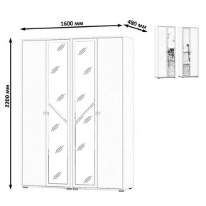 Камелия Шкаф 4-х створчатый, цвет дуб сонома, ШхГхВ 160х48х220 см., универсальная сборка, можно использовать как два отдельных шкафа в Тобольске - tobolsk.mebel24.online | фото 4