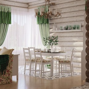 Комлект Вествик обеденный стол и четыре стула, массив сосны, цвет белый в Тобольске - tobolsk.mebel24.online | фото 1