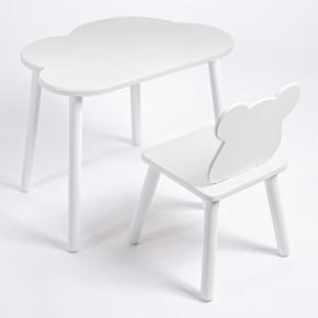 Комплект детский стол ОБЛАЧКО и стул МИШКА ROLTI Baby (белая столешница/белое сиденье/белые ножки) в Тобольске - tobolsk.mebel24.online | фото