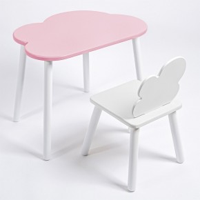 Комплект детский стол ОБЛАЧКО и стул ОБЛАЧКО ROLTI Baby (розовая столешница/белое сиденье/белые ножки) в Тобольске - tobolsk.mebel24.online | фото 1