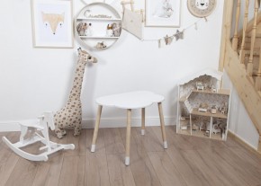 Комплект детский стол ОБЛАЧКО и стул ЗВЕЗДА ROLTI Baby (белая столешница/белое сиденье/береза ножки) в Тобольске - tobolsk.mebel24.online | фото