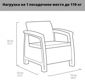 Комплект мебели Корфу Рест (Corfu Rest - without table) коричневый в Тобольске - tobolsk.mebel24.online | фото 3