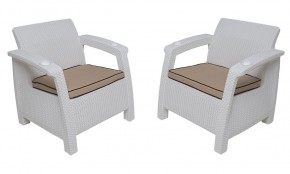 Комплект уличной мебели Yalta Premium Terrace Triple Set (Ялта) белый (+подушки под спину) в Тобольске - tobolsk.mebel24.online | фото 4