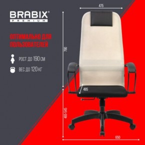Кресло BRABIX PREMIUM "Ultimate EX-800" пластик, плотная двойная сетка Х2, черное/бежевое, 532916 в Тобольске - tobolsk.mebel24.online | фото 6