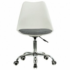 Кресло стул BRABIX "Eames MG-310 CH", хром, пластик белый, ткань серая, 532924 в Тобольске - tobolsk.mebel24.online | фото 1