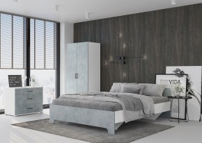 Кровать 1,6 VICTOR + основание (Белый-Бетон) в Тобольске - tobolsk.mebel24.online | фото 4