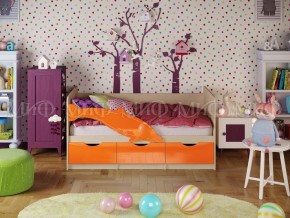 Кровать Дельфин-1 800*1600 (Оранжевый металлик/дуб крафт белый) в Тобольске - tobolsk.mebel24.online | фото