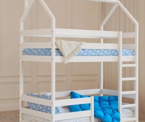 Кровать-домик двухъярусная 80*160 Белый в Тобольске - tobolsk.mebel24.online | фото 6