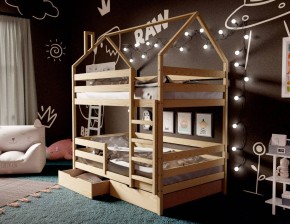 Кровать-домик двухъярусная 80*160 без покраски в Тобольске - tobolsk.mebel24.online | фото