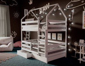 Кровать-домик двухъярусная 80*190 Белый в Тобольске - tobolsk.mebel24.online | фото