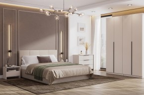Кровать двойная №4 с основанием (Бежевый) в Тобольске - tobolsk.mebel24.online | фото 3
