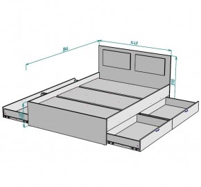 Кровать Ольга L35 (1400) 4 ящика в Тобольске - tobolsk.mebel24.online | фото 2