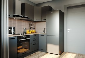 Кухня угловая Антрацит 2200х1000 (Стол. 38мм) в Тобольске - tobolsk.mebel24.online | фото