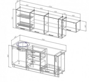 Кухонный гарнитур Антрацит 2550 (Стол. 38мм) в Тобольске - tobolsk.mebel24.online | фото 3