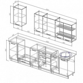 Кухонный гарнитур Антрацит 2800 (Стол. 38мм) в Тобольске - tobolsk.mebel24.online | фото 3