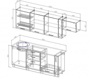 Кухонный гарнитур Жемчуг 2550 (Стол. 38мм) в Тобольске - tobolsk.mebel24.online | фото 2