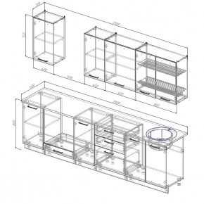 Кухонный гарнитур Капри 2800 (Стол. 26мм) в Тобольске - tobolsk.mebel24.online | фото 2