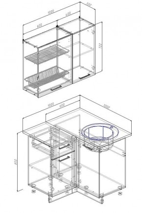 Кухонный гарнитур угловой Лада 1000х1000 (Стол. 26мм) в Тобольске - tobolsk.mebel24.online | фото 2