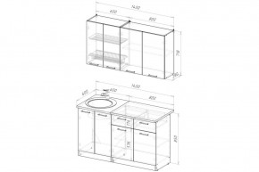 ЛОТОС Кухонный гарнитур Медиум 2 (1400 мм) в Тобольске - tobolsk.mebel24.online | фото 2