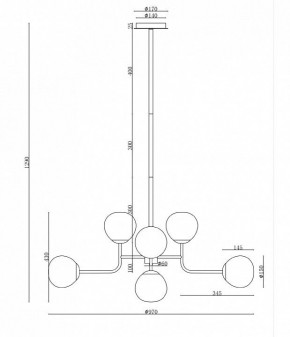 Люстра на штанге Maytoni Erich MOD221-PL-08-N в Тобольске - tobolsk.mebel24.online | фото 3