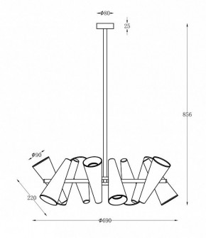 Люстра на штанге Maytoni Giro MOD095PL-10BS в Тобольске - tobolsk.mebel24.online | фото 2